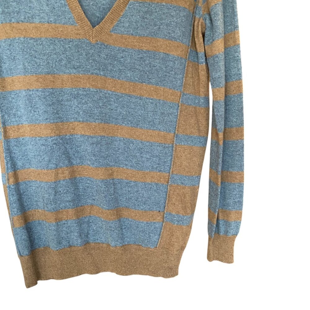 Wallace J Crew Cashmere Lambswool Blend Sweater Striped Quiet Luxury Preppy-M - Picture 7 of 15